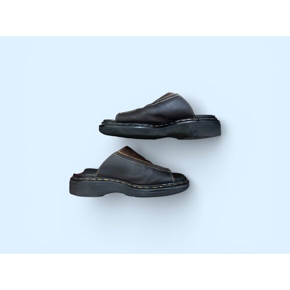Vintage Dr Martens England Platform Chunky Leather Sandals Mens 9 Heavy Slip On main image 6